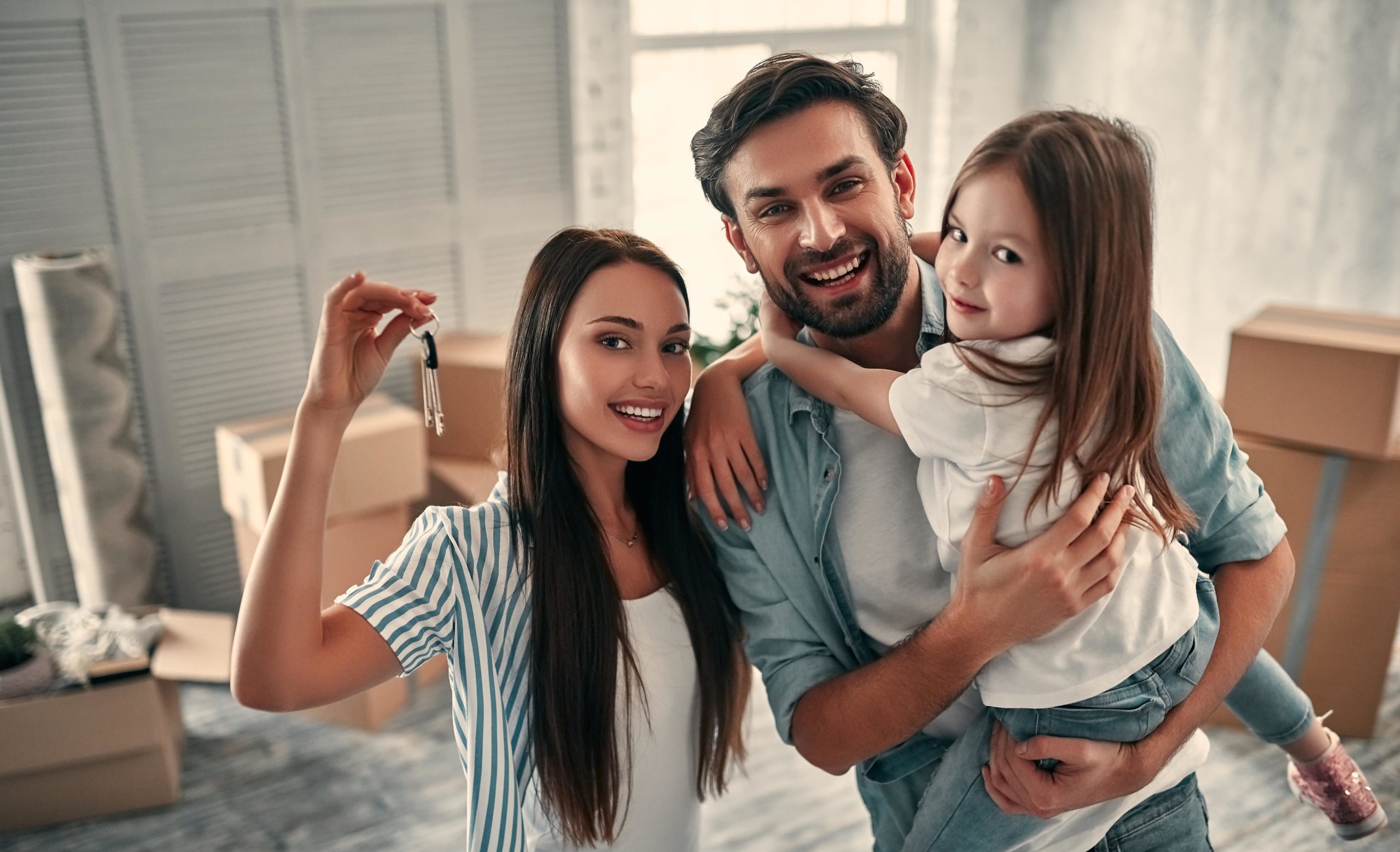 Family on moving day